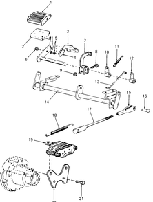 Brakes And Connections Diagram and Parts List for 1861 821060-836000-140671100-142663100 Cub Cadet Lawn Tractor